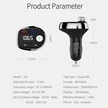 Автомобильный Bluetooth fm-передатчик с QC 3,0 usb порт для зарядки радио mp3-плеер WIF66