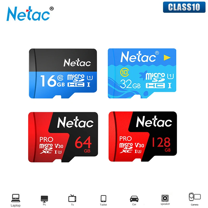 Карта Micro SD Netac P500, 16 ГБ, 32 ГБ, 64 ГБ, 128 ГБ, tf-карта, класс 10, карта памяти, карта памяти для ноутбука, карта флэш-памяти, kaarten