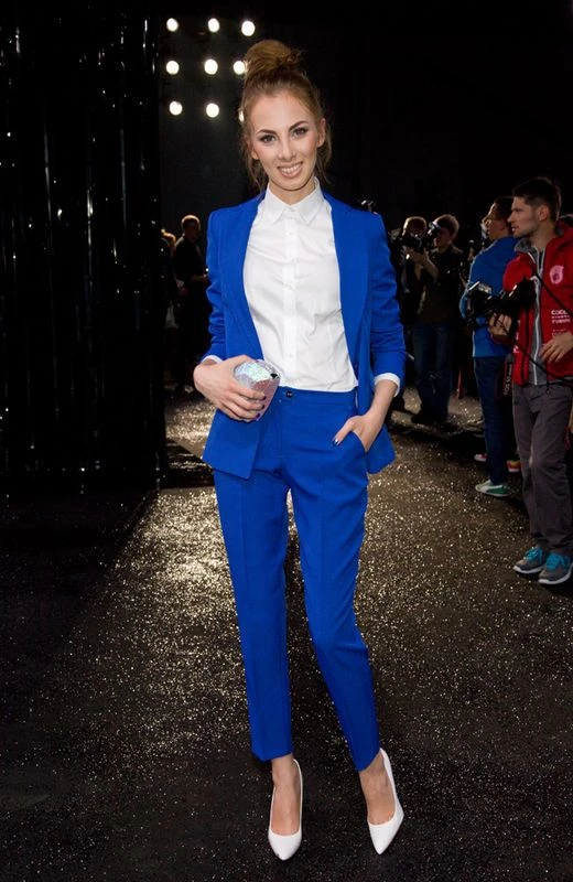 Royal blue blazer womens outfits Clearance