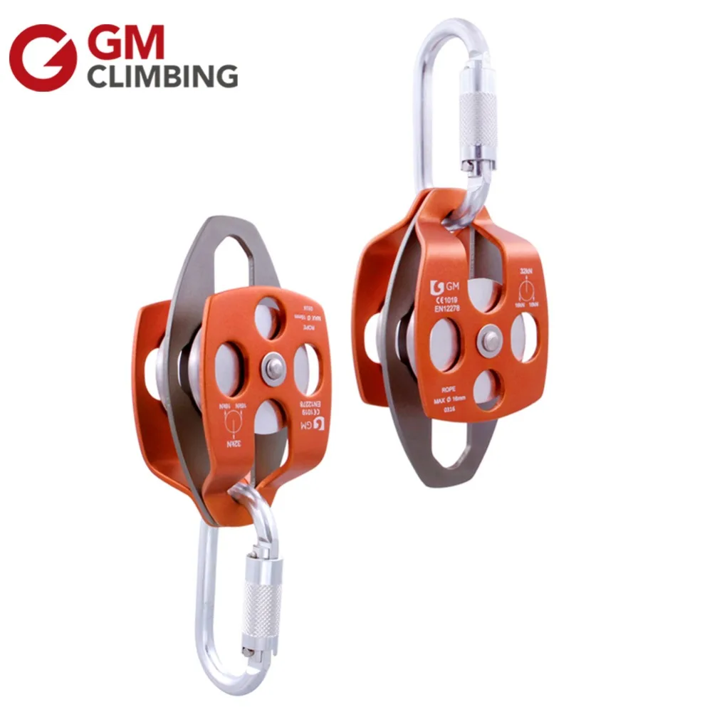 Heavy Duty 32kN Mobile Pulley with Carabiner Block and Tackle System Lifting Set 