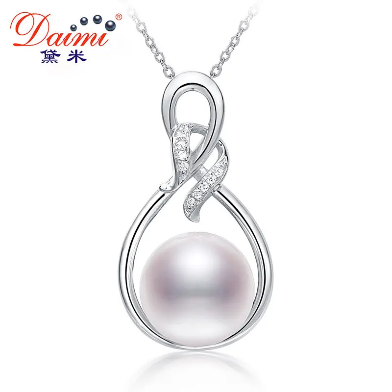 

DAIMI 2017 New 9.5-10mm Big Pearl Pendant 925 Sterling Silver Freshwater Pearl Pendant High Quality Brand Jewelry