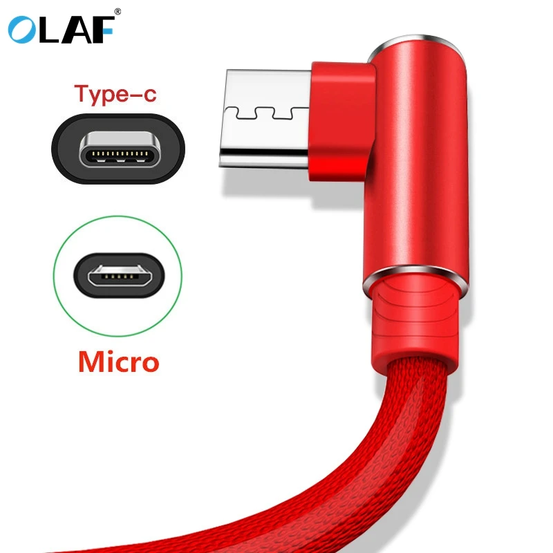 OLAF 1/2/3m L образный коннектор Micro USB кабель для зарядки нейлоновый Кабель в оплетке