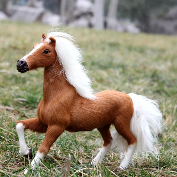 

simulation animal 21x20CM horse model furry toy handicraft decoration,baby toy, car accessories A600