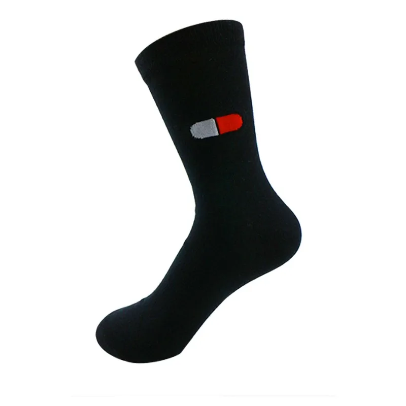 Корейские Харадзюку, женские и мужские носки с капсулой земли, забавные мужские и женские красные длинные хлопковые носки с мультяшным рисунком на средний палец - Цвет: capsule