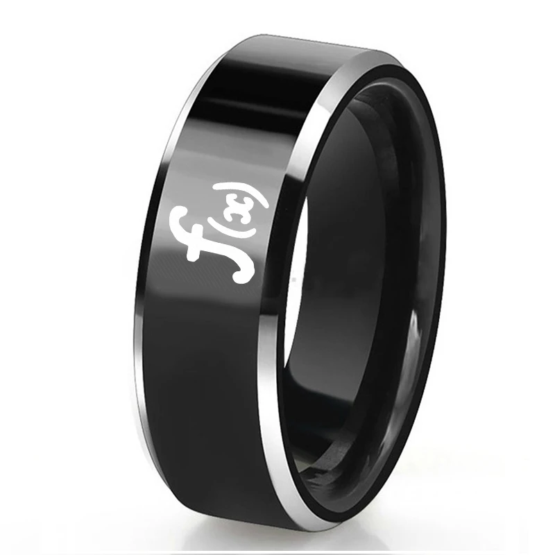 8MM Black Men's Tungsten Wedding Rings Custom Engrave Mathematical formula Finger Jewelry for Maths Lovers Special Gift
