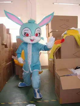 

Personality blue rabbit mascot costume/adult size can be customized to white belly rabbit mascot costume Free Shipping