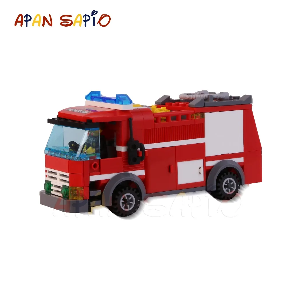 

APAN SAPIO Fire Engine Truck City Model building blocks car compatible with legoe Educational Toys for Children Birthday Present