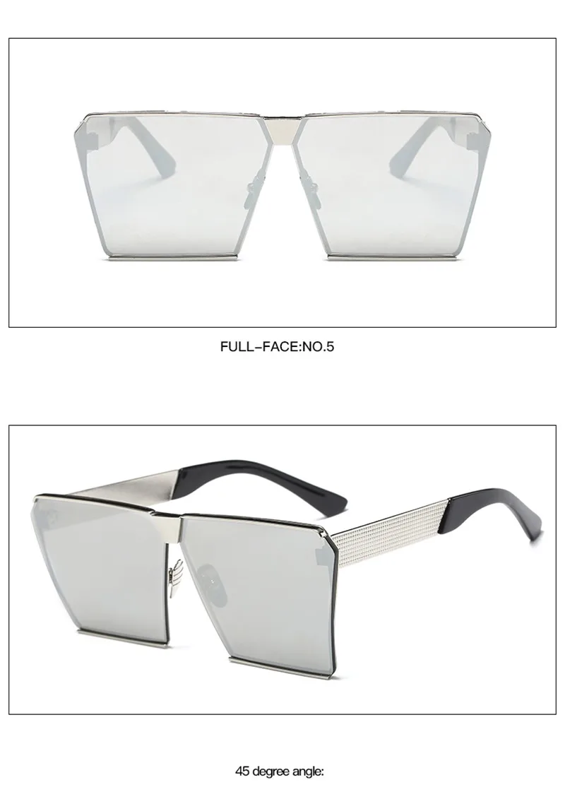 LongKeeper негабаритных квадратных без оправы Солнцезащитные очки для женщин для мужчин зеркало плоский верх Большой очки брендовая дизайнерская Защита от солнца очки для женщин 283