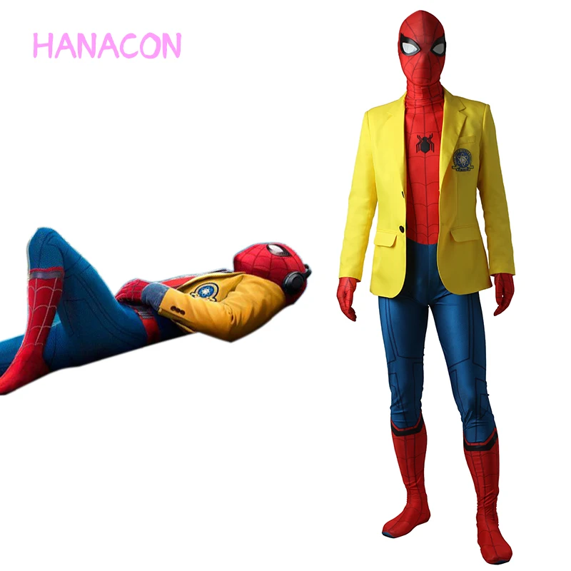 Spider Man Homecoming Peter Benjamin Parker Yellow Jacket Uniform Coat Hall...