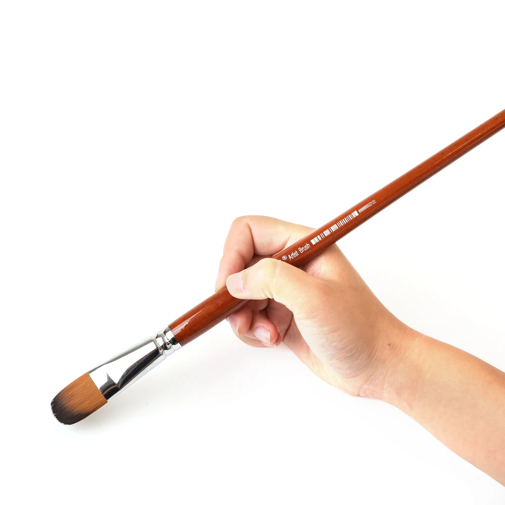 Tanie 13 sztuk Filbert zestaw pędzelków nylonowe włosy długa rączka do akwareli obraz olejny akrylowy rysunek artystyczny narzędzie szkolne artykuły artystyczne