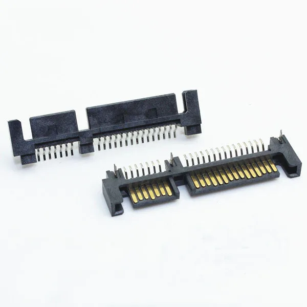100pcs/lot---7+15Pin SATA Male 90 Degree DIY SMT Connector 22P Plug |