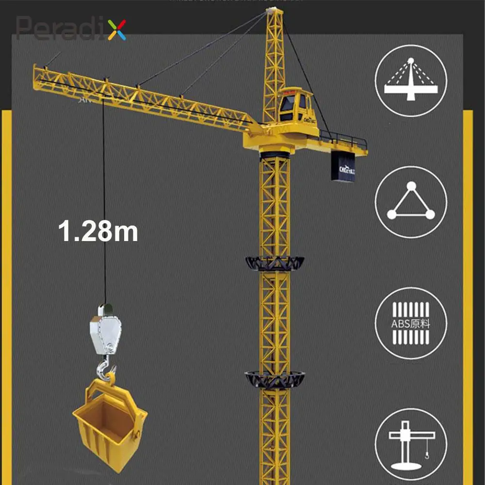 

Practical Crane Toy Yellow Educational Decor Engineering Crane Toy Beginning Ability Collection Tower Crane