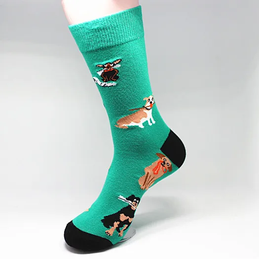 Cartoon Animal Fish Dog Zebra Shark Men Crew Socks Cotton Funny Streetwear Casual Fashion Happy Breathable Sock Winter Skarpetki