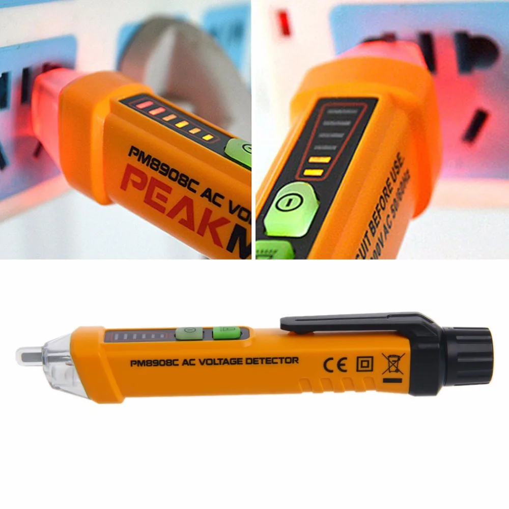 PM8908C 50-60 Гц AC 12-1000 В бесконтактный Тестер Напряжения Ручка детектор цепи