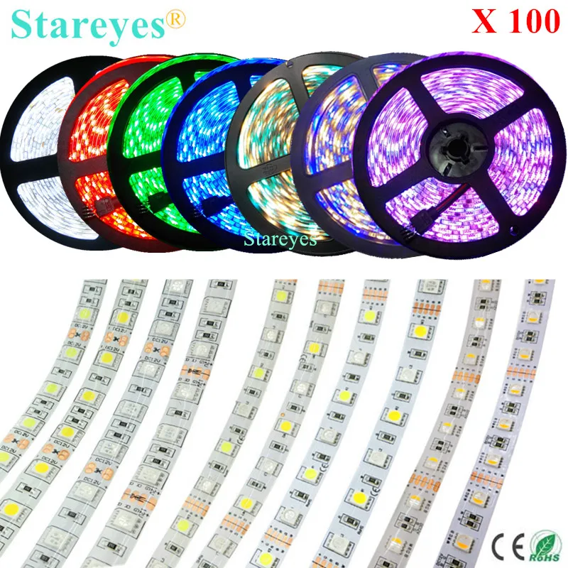 

100 Pieces SMD 5050 60 LED/M White Warm white RGB RGBW RGBWW 4 in 1 RGBW RGBWW LED Strip tape lighting IP20 IP65 Waterproof