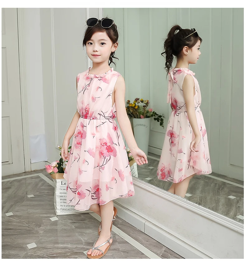 Girls Peony Flower Vintage Dress_07