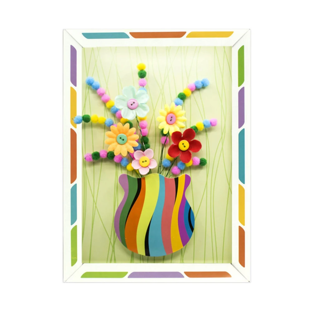 

Kids Handmade Button Bouquet Toy Kindergarten Children Creative Educational Toys Diy Flower Arrangement Kit Holiday Gift