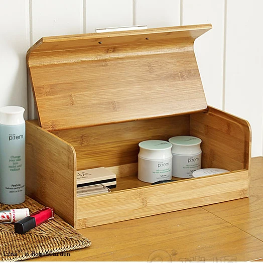 kitchen nature finish bamboo bread box (2)