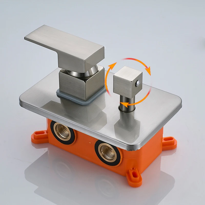 Встраиваемая коробка заслонка смесителя для душа настенный душ регулирующий клапан крана латунь кран ручка управления оранжевая коробка смеситель клапан