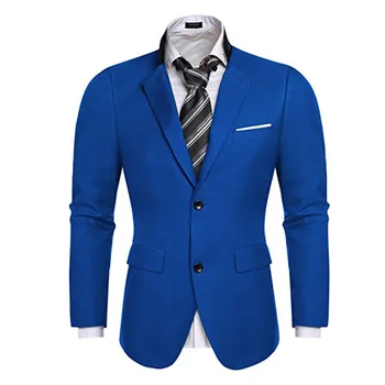 

New men's suit jacket blue dark green and gray lapel single-breasted business casual jacket and men's office jacket custom made
