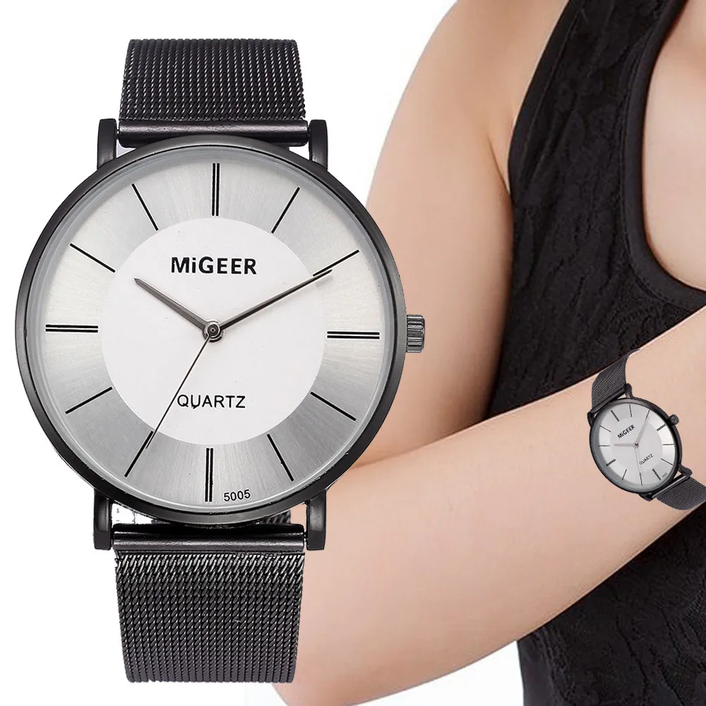 Classic Women's Men's Wrist Watch Steel Strap Quartz Casual Watches in