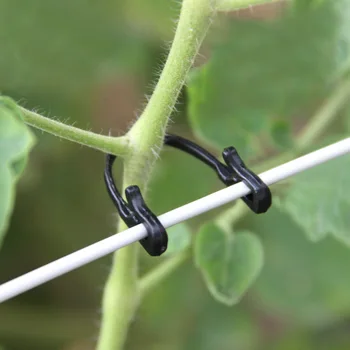 

Garden Plant Clips Vegetable Grafting Fastener Vines Tied Buckle Fixed Lashing Hook Agricultural Greenhouse Clip 100pcs