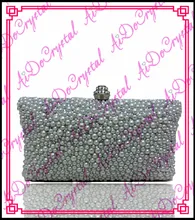 Aidocrystal gris perlas señoras embrague bolsa y zapatos de tacón alto de conjunto para el banquete de boda