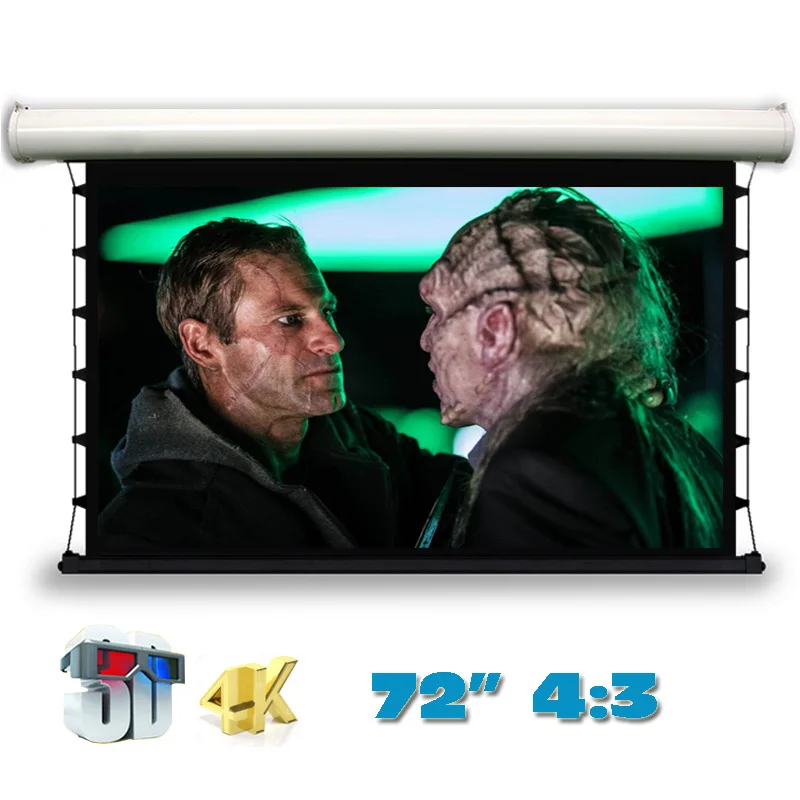 

JingKe 3D 4K Electric Tab-Tension Projection Screen 72 inch 4:3 Motorized Projector Screens High quality