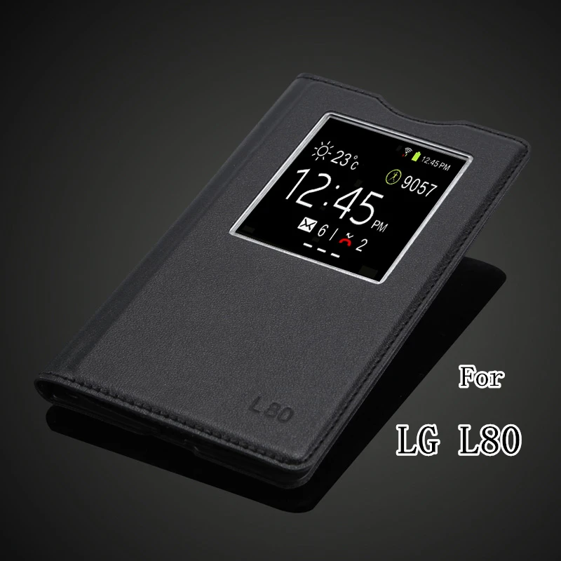 

For LG L80 Fashion Flip Leather Cover Case For LG L80 D380 D375 Luxury Portable Open View Window Case