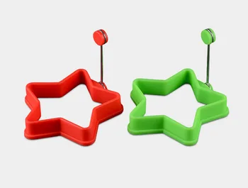

Wholesale 500pcs/lot Food grade silicone egg Fry Fried Oven Poacher Pancake Ring Mould Tool five pointed star egg fried mold