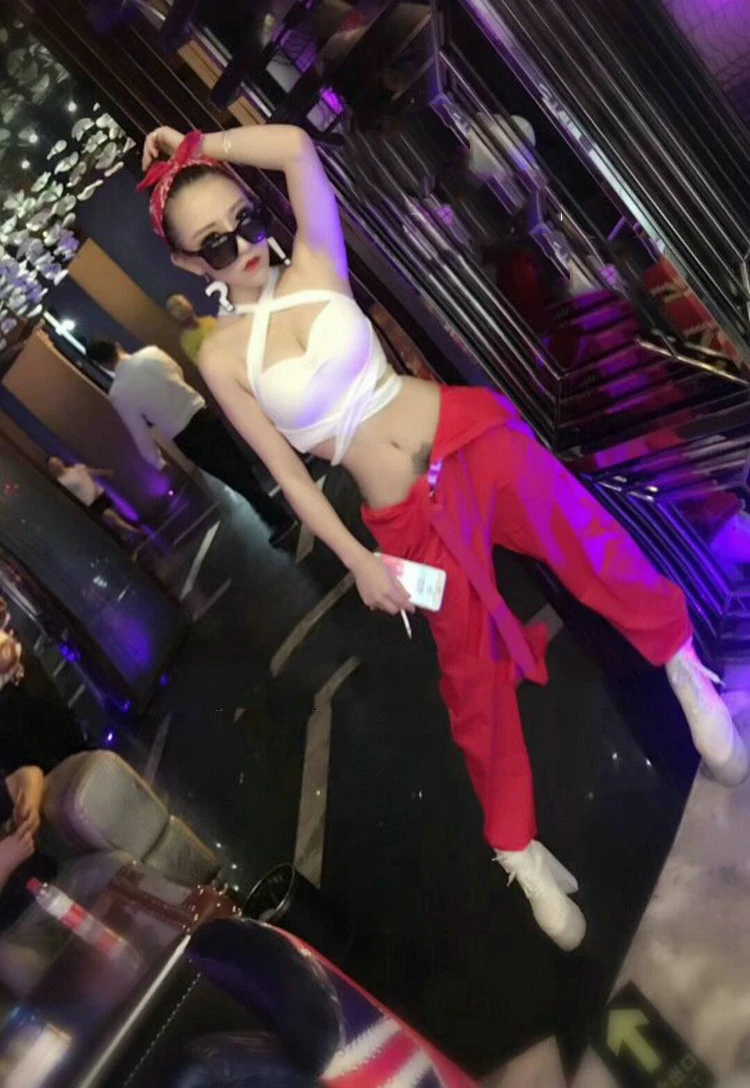 Красный комбинезон для джазовых танцев, сексуальная женская одежда для ночного клуба, певица, уличная одежда в стиле хип-хоп, одежда для выступлений, сценический наряд, DWY1017
