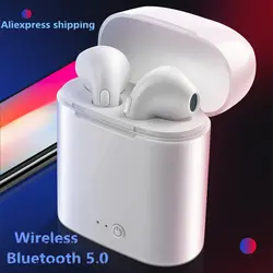 Новинка i7s TWS беспроводные наушники bluetooth 5,0 наушники стерео вкладыши гарнитура с микрофоном Зарядка коробка для iphone для huawei smart