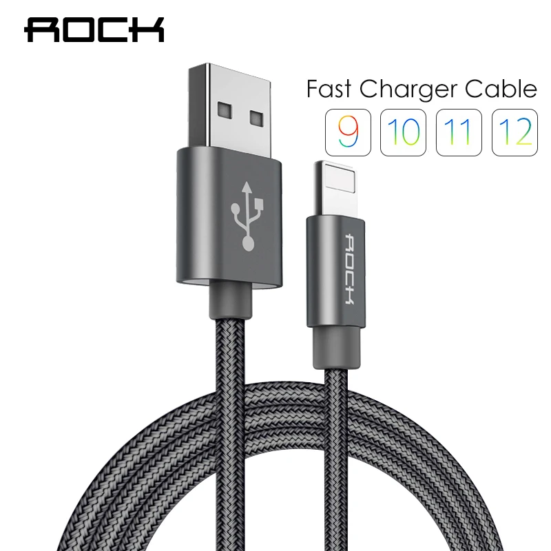 ROCK USB кабель для iPhone кабель для быстрой зарядки для осветительного кабеля для iPhone XS Max XR X 8 7 6 5 Plus iPad iOS