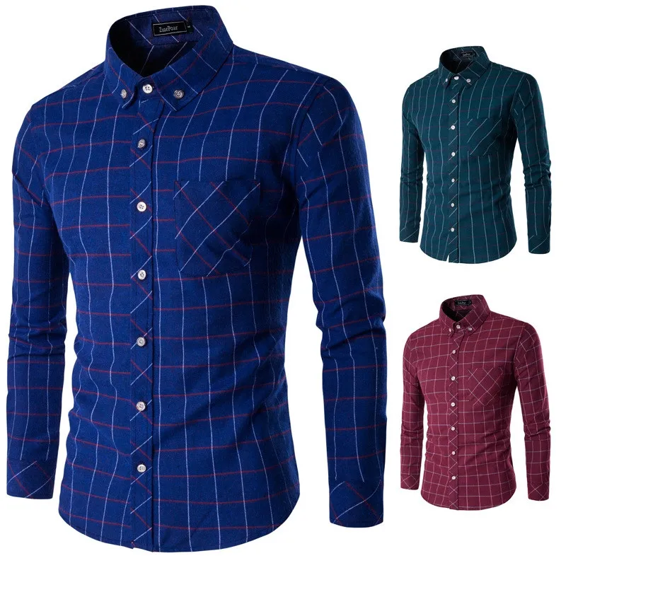 Brand New font b Men s b font Casual font b Shirt b font Social Solid