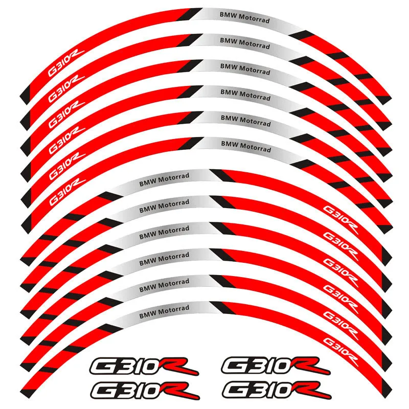 Новинка, высокое качество, 12 шт., подходят для мотоцикла, колеса, стикер, полоса, светоотражающий обод для BMW G310R - Цвет: 2