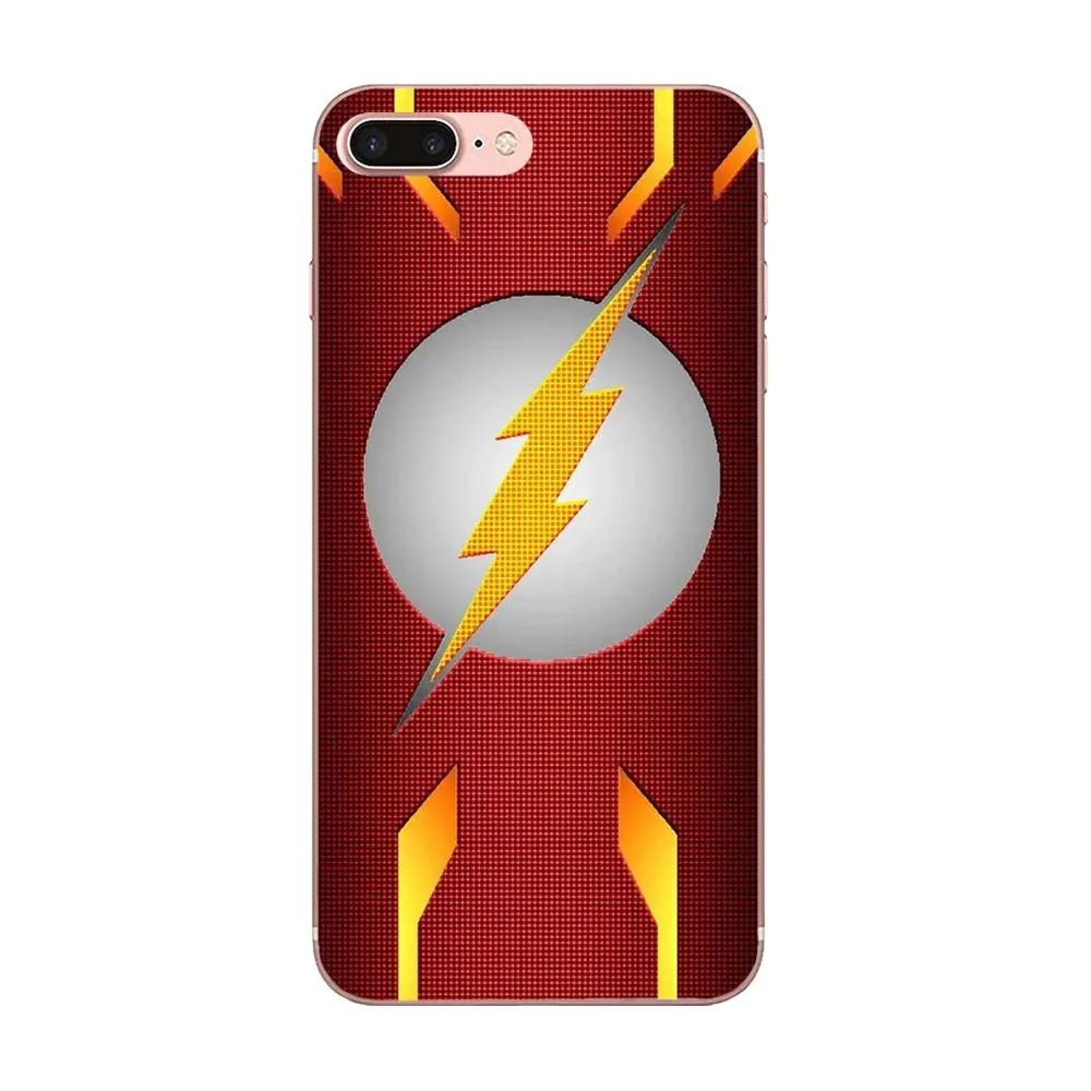 Мягкий с рисунком из ТПУ Capa Super Hero The Flash DC Comics логотип для Apple iPhone 4 4S 5 5C 5S SE 6 6S 7 8 Plus X