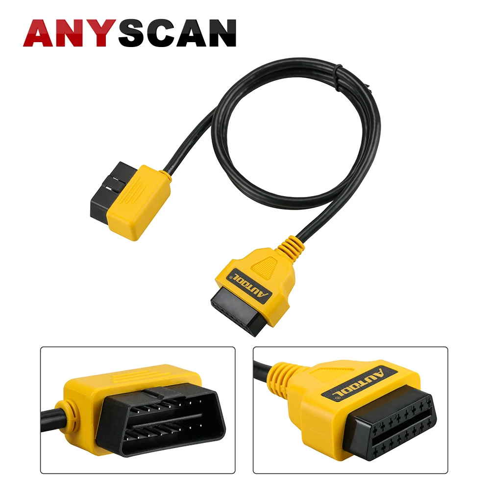 

AUTOOL 1m 40 inch OBD2 OBDII 16Pin Extension Cable 16 pin Male to Female Connector Adapter OBD II Cable Diagnostic Connector