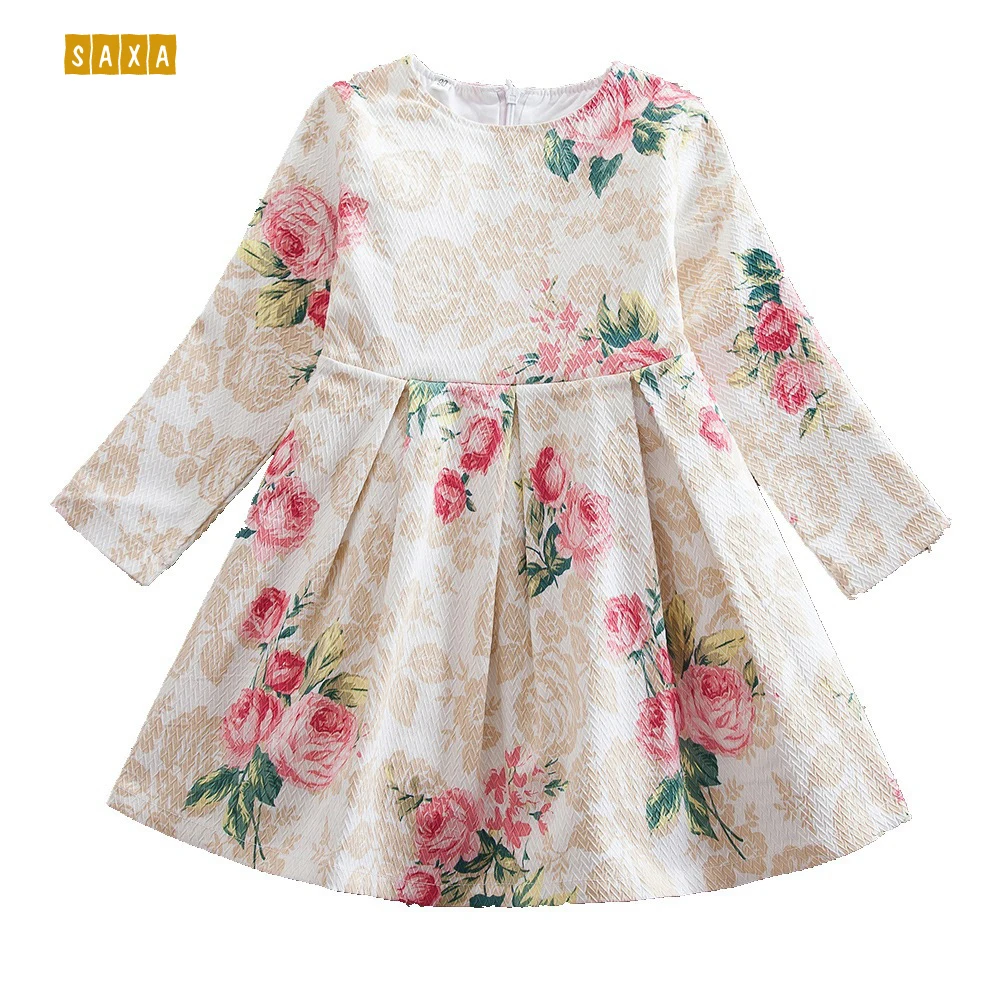 

Children Dresses Girl Dress Princess Tutu Rose Flower Dresses printed cotton double fabric children's clothing girl dress