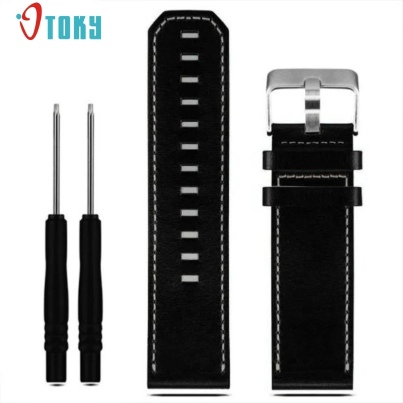 

New Arrive Luxury Leather Strap Replacement Watch Band Strap With 2pc Screwdriver Tools For Garmin Fenix 3 Smart Watch