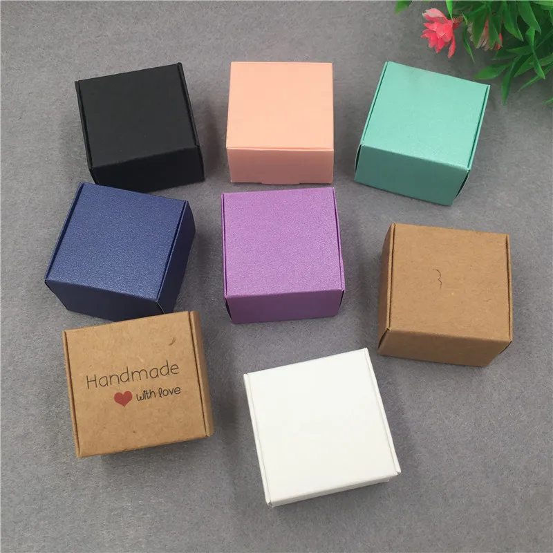 

24pcs 4*4*2.5cm&6.5x6.5x3cm Aircraft colorful Gift Kraft Paper Box For Jewelry\tea\Candy\Craft\Cake\Handmade Soap Packing boxes