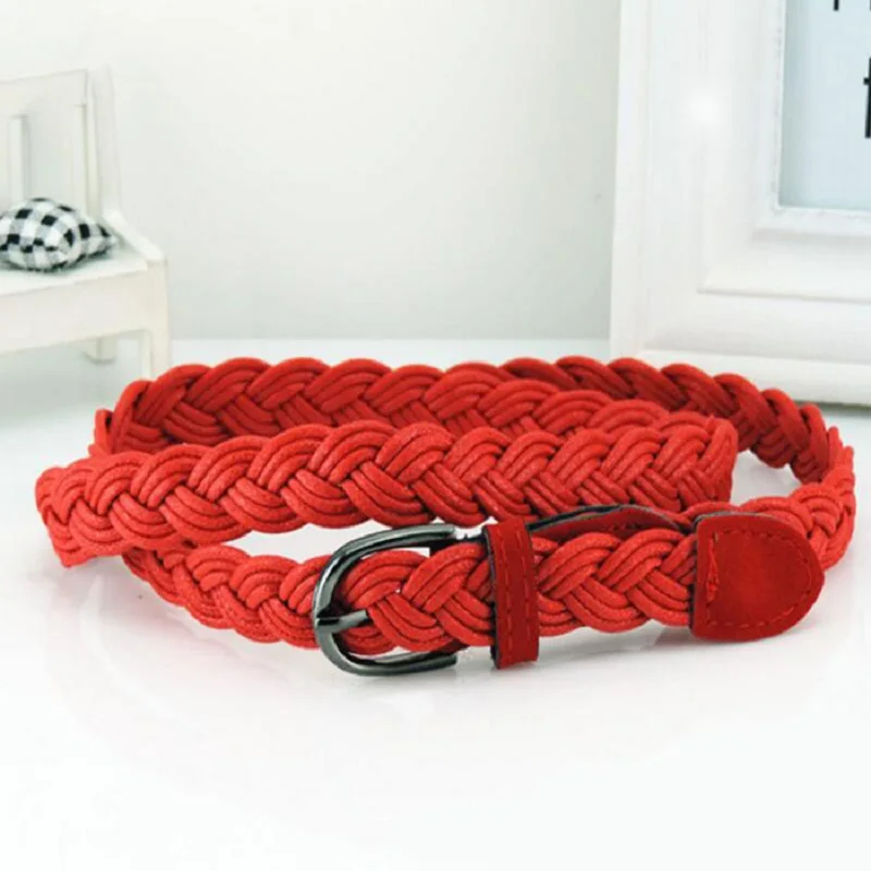 Womens Belt New Style Candy Colors Hemp Rope Braid Belt Female Belt For