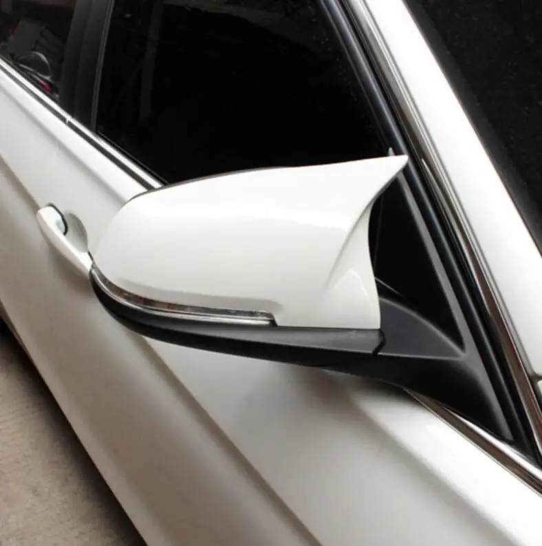 Замена F30 зеркальное покрытие из углеродного волокна/ABS для BMW F20 F22 F23 M3 F30 F31 F34 F32 F33 F36 X1 E84 Боковая дверь зеркало заднего крыла - Цвет: B1 ABS White