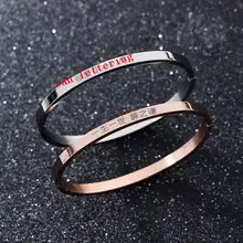 

engrave bangles for lover's gifts can customize letters women bangle Stainless Steel jewelry Retail customization Christmas