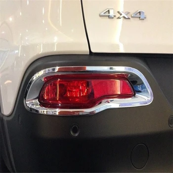 

WELKINRY car auto cover styling For Jeep Cherokee 2014 2015 2016 2017 ABS chrome rear tail fog lamp light cap sticker trim