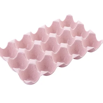 

1 Pcs Egg Storage Shelf Wheat Fiber Organizer Refrigerator Egg Container Racks XHC88