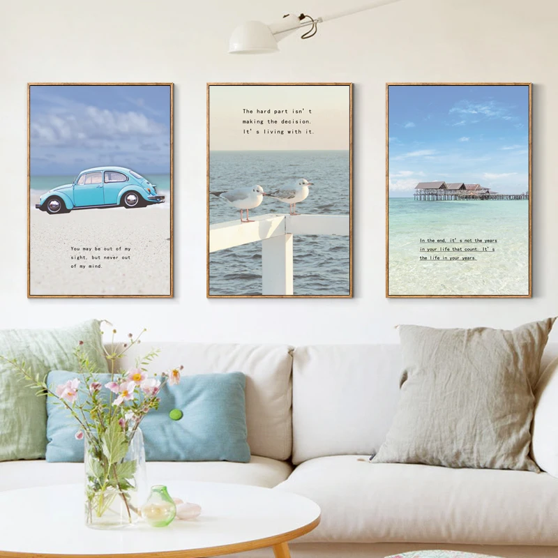Posters And Prints Canvas Painting Wall Art Photo For Living Room Bedroom Picture Nordic Seascape Phrase Home Decoration | Дом и сад
