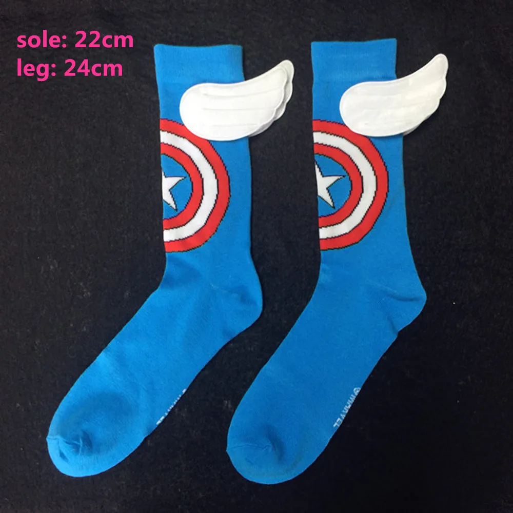 Marvel Comics носки Для женщин Для мужчин Носки с рисунком Капитан Америка носки до колен Железный человек Человек-паук Халк, Тор Повседневное носки