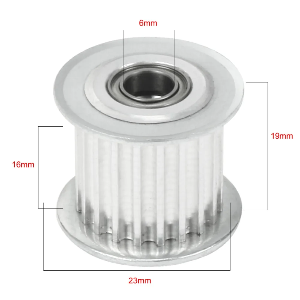 Алюминий 3 м 20T 3/4/5/6 мм Диаметр синхронное колесо Натяжной шкиф с шариковым подшипником для 16 мм зубчатый ремень