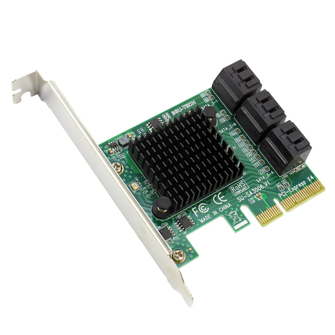 PCI-E PCI Express до 6 портов SATA3.0 SATA 3 III 6gbps контроллер расширения карты адаптер w низкопрофильный кронштейн для SSD HDD IPFS