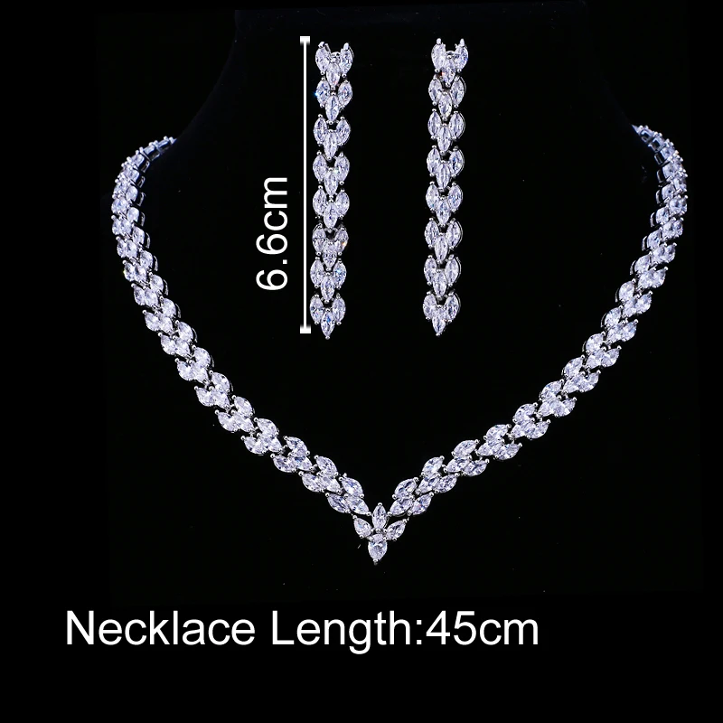 Bridal Jewelry Sets Emmaya Cubic Zirconia Wedding Party Jewelry Set Gold Color CZ Bridal Necklace Earring